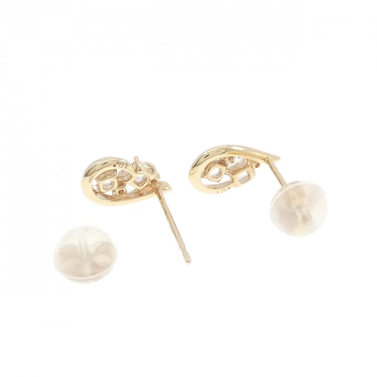 【新品】K10YG ホワイトトパーズ ピアス