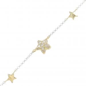 K18YG/K18WG スター ダイヤモンド ブレスレット 0.1CT