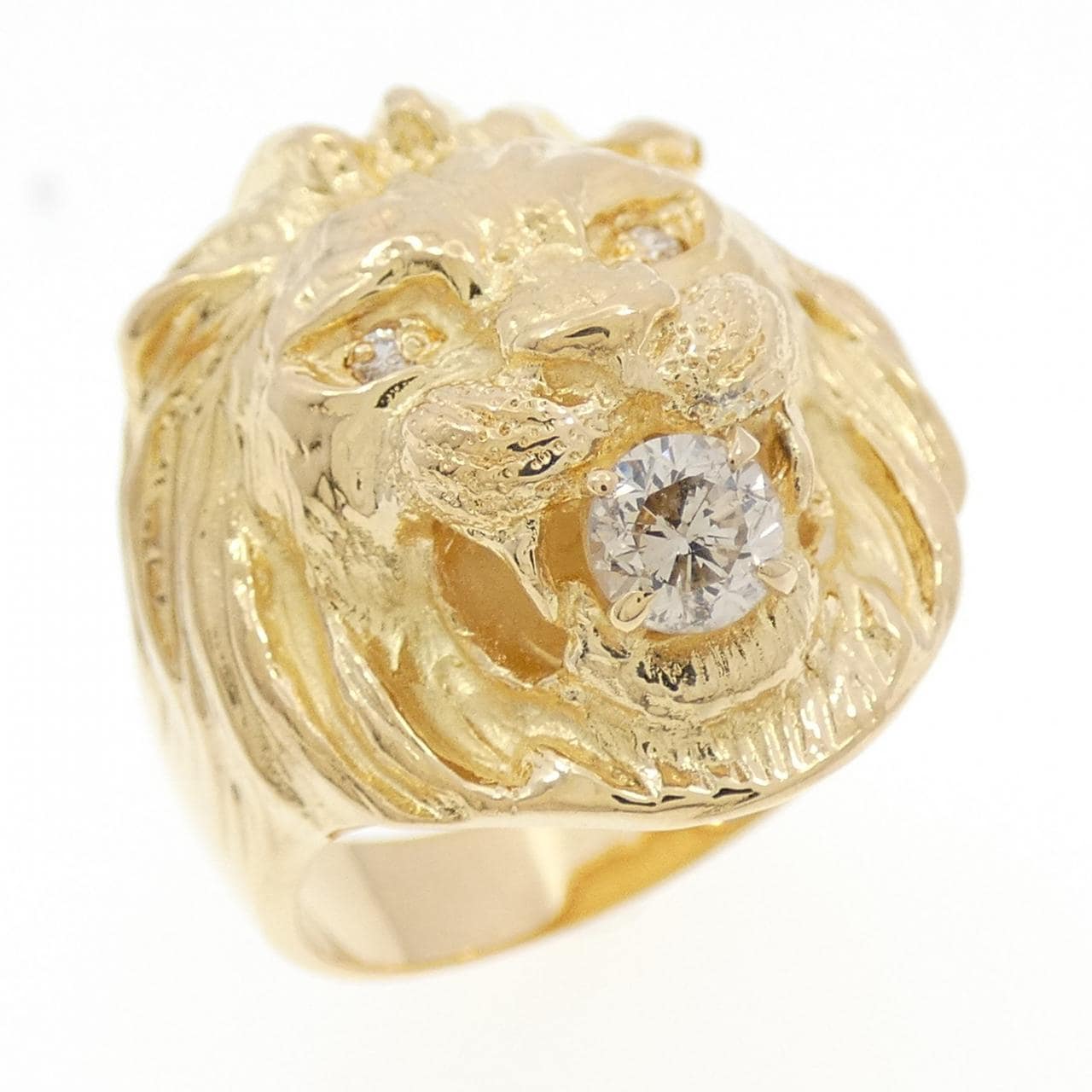 K18YG 狮子钻石戒指 0.27克拉