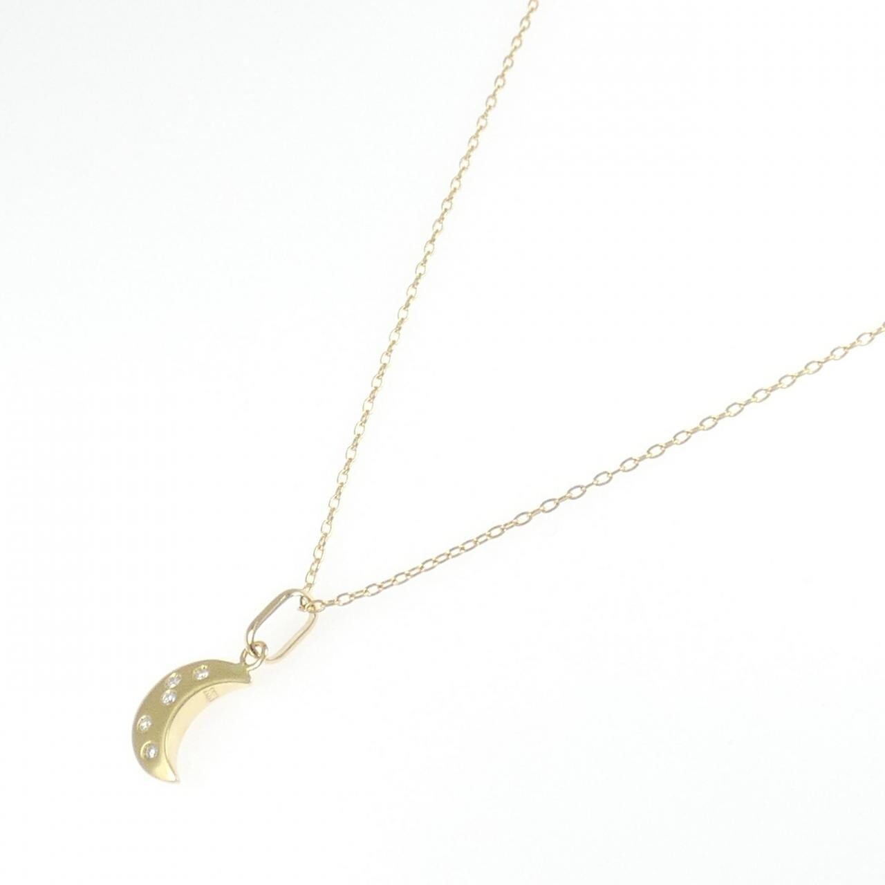 K18YG ムーン ダイヤモンド ネックレス