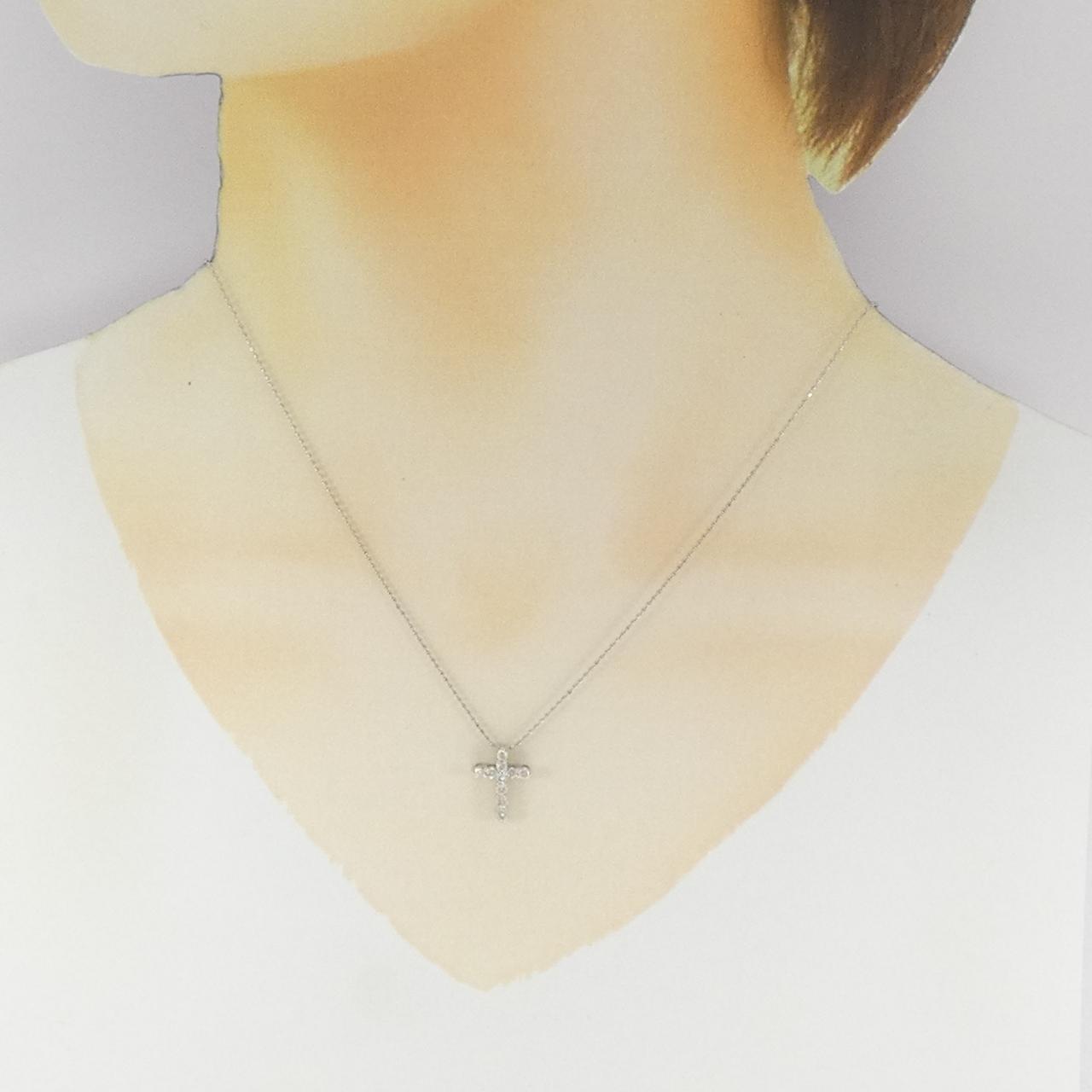 PT900/PT850 クロス ダイヤモンド ネックレス 0.30CT