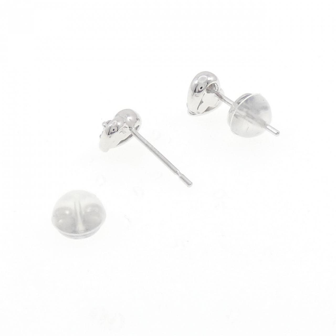 K18WG ハート ダイヤモンド ピアス