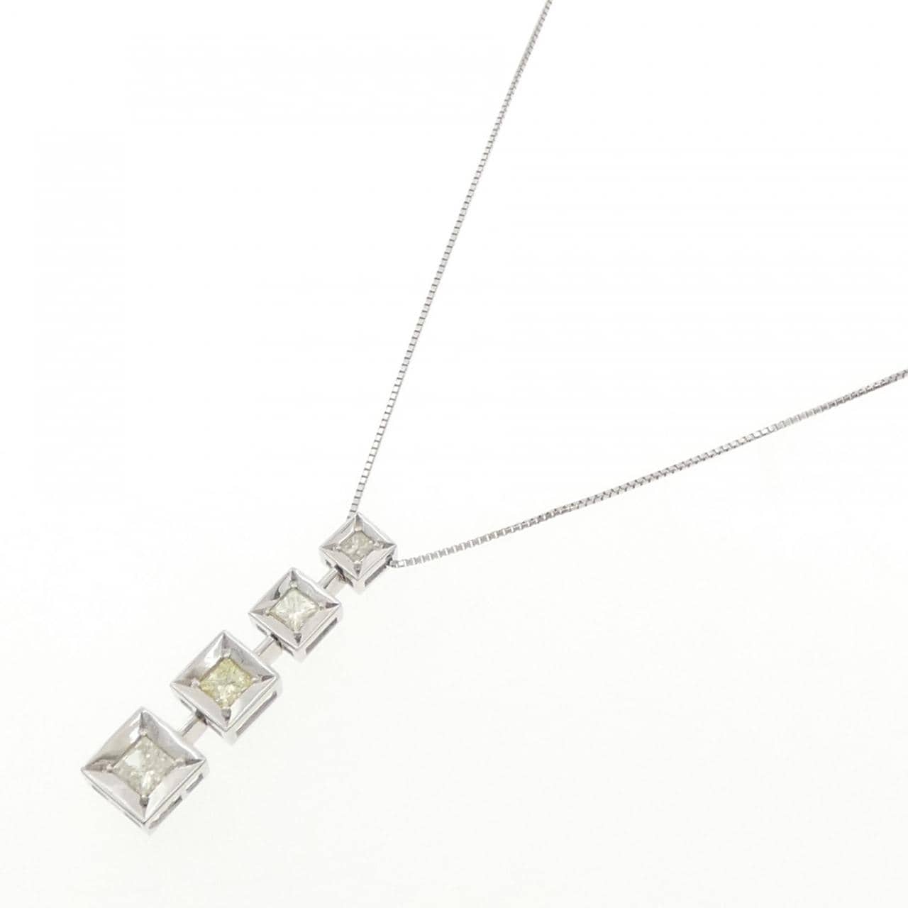 K18WG ダイヤモンド ネックレス 1.02CT