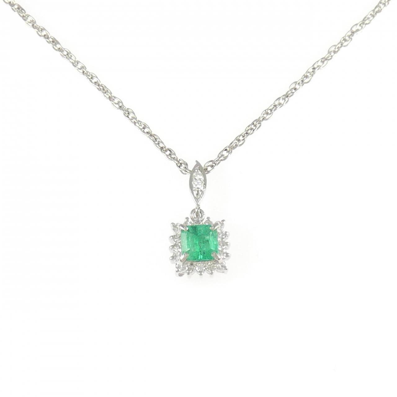 PT900 エメラルド ネックレス 0.83CT