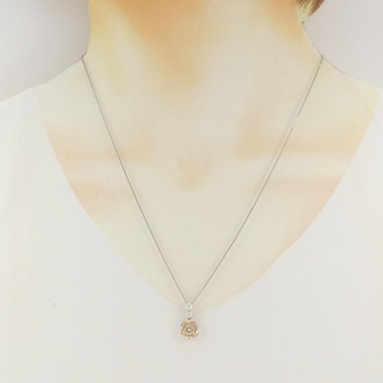 K18PG/PT900/PT850 ダイヤモンド ネックレス 0.540CT
