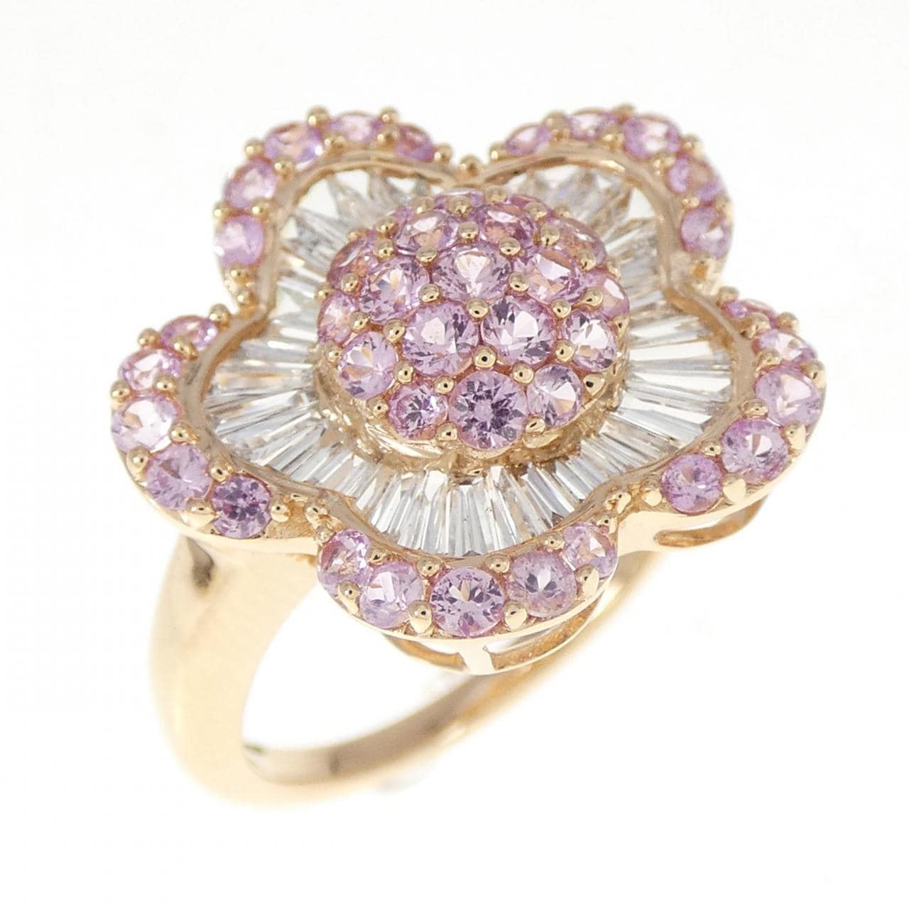 K18PG Flower Sapphire Ring