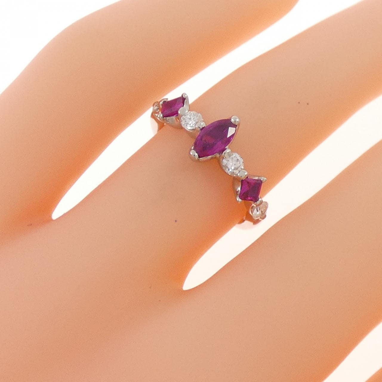 PT900 ルビー リング 0.49CT