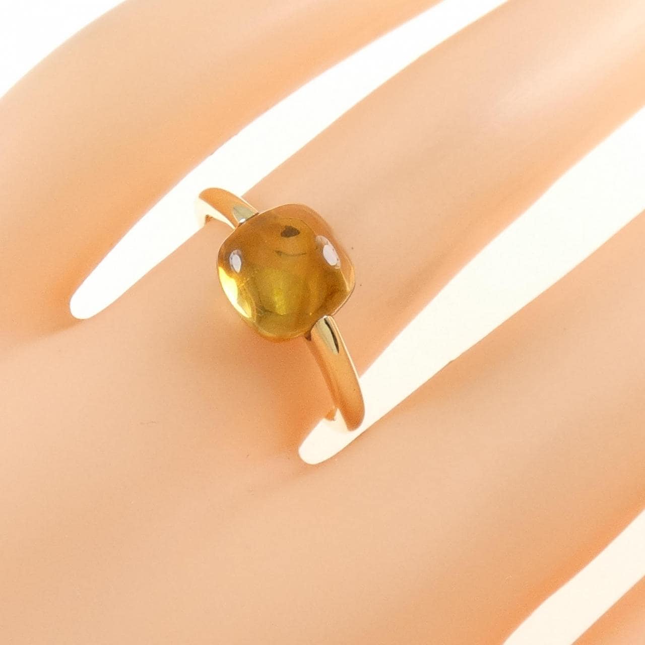 K18YG シトリン リング 2.22CT