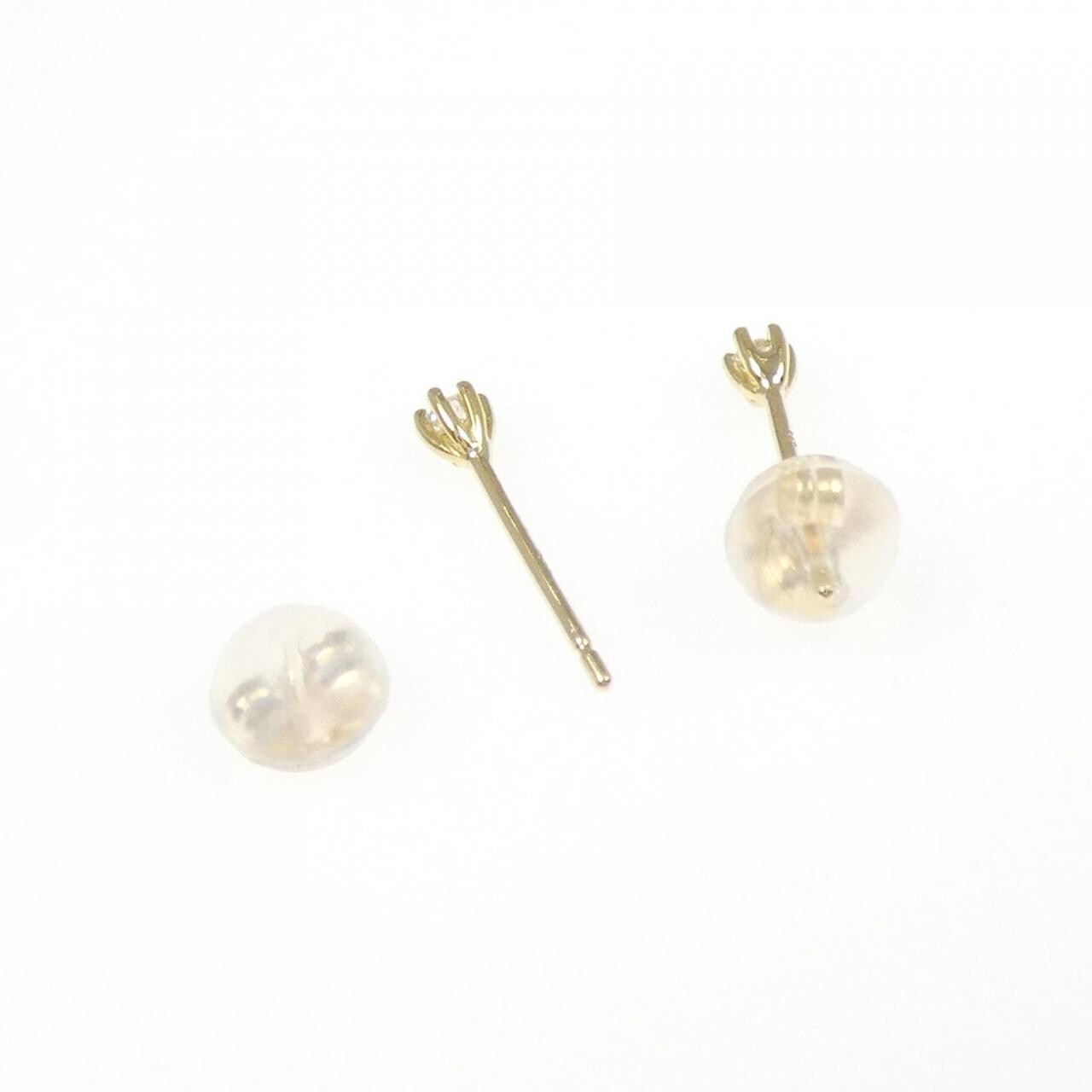 K18YG ソリティア ダイヤモンド ピアス 0.04CT