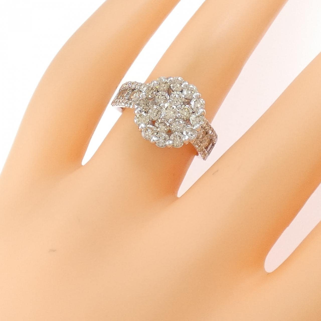 K18WG ダイヤモンド リング 2.00CT