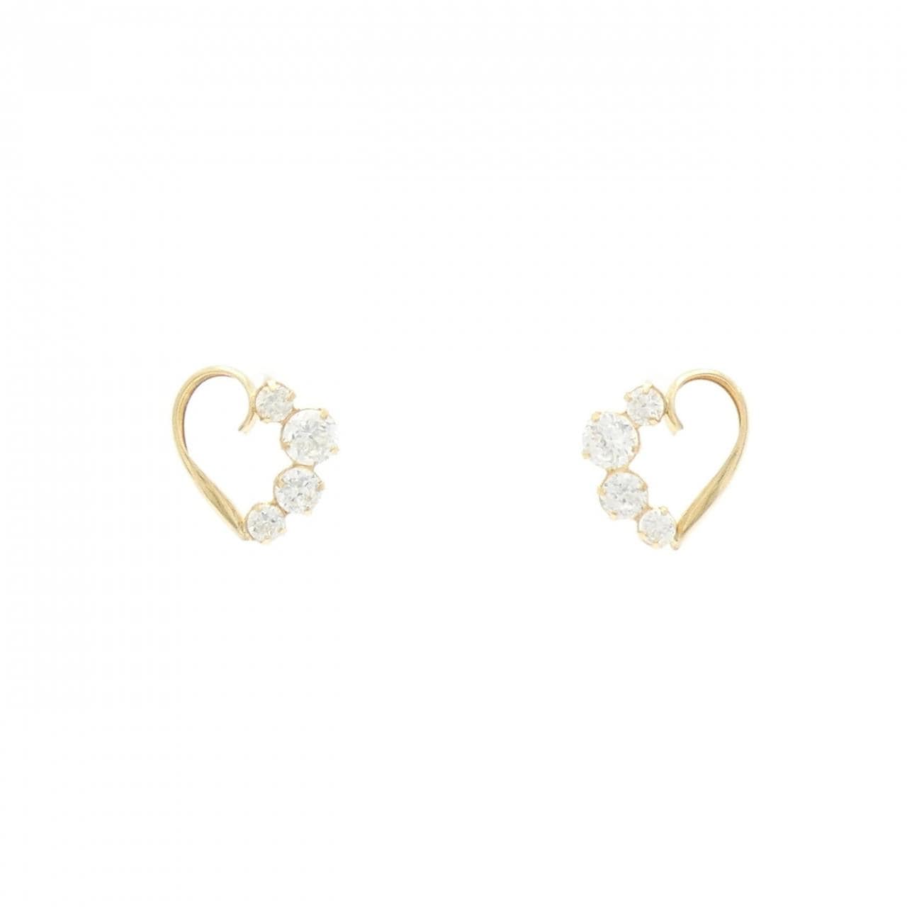 K18YG ハート キュービック ピアス