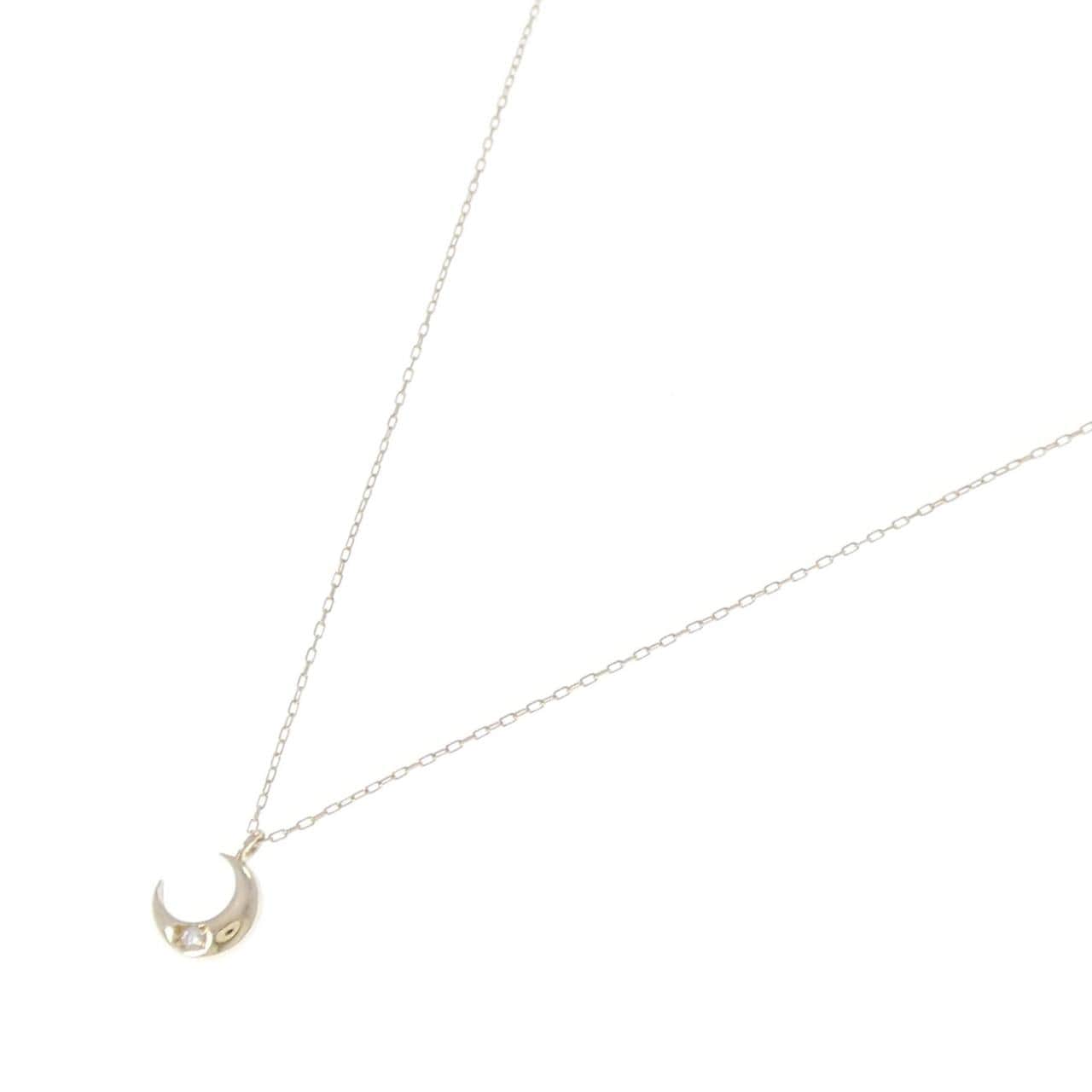 K10YG ムーン ダイヤモンド ネックレス 0.01CT