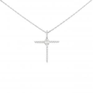 PT/K18WG クロス ダイヤモンド ネックレス 0.310CT