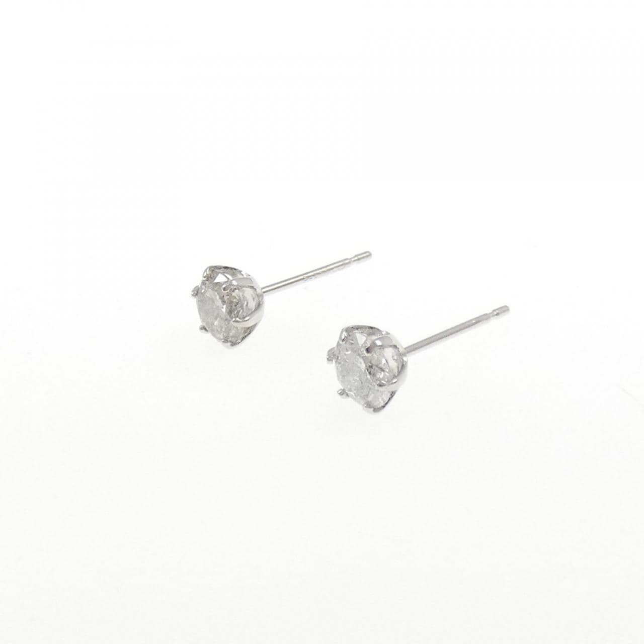 PT900 ソリティア ダイヤモンド ピアス 0.70CT