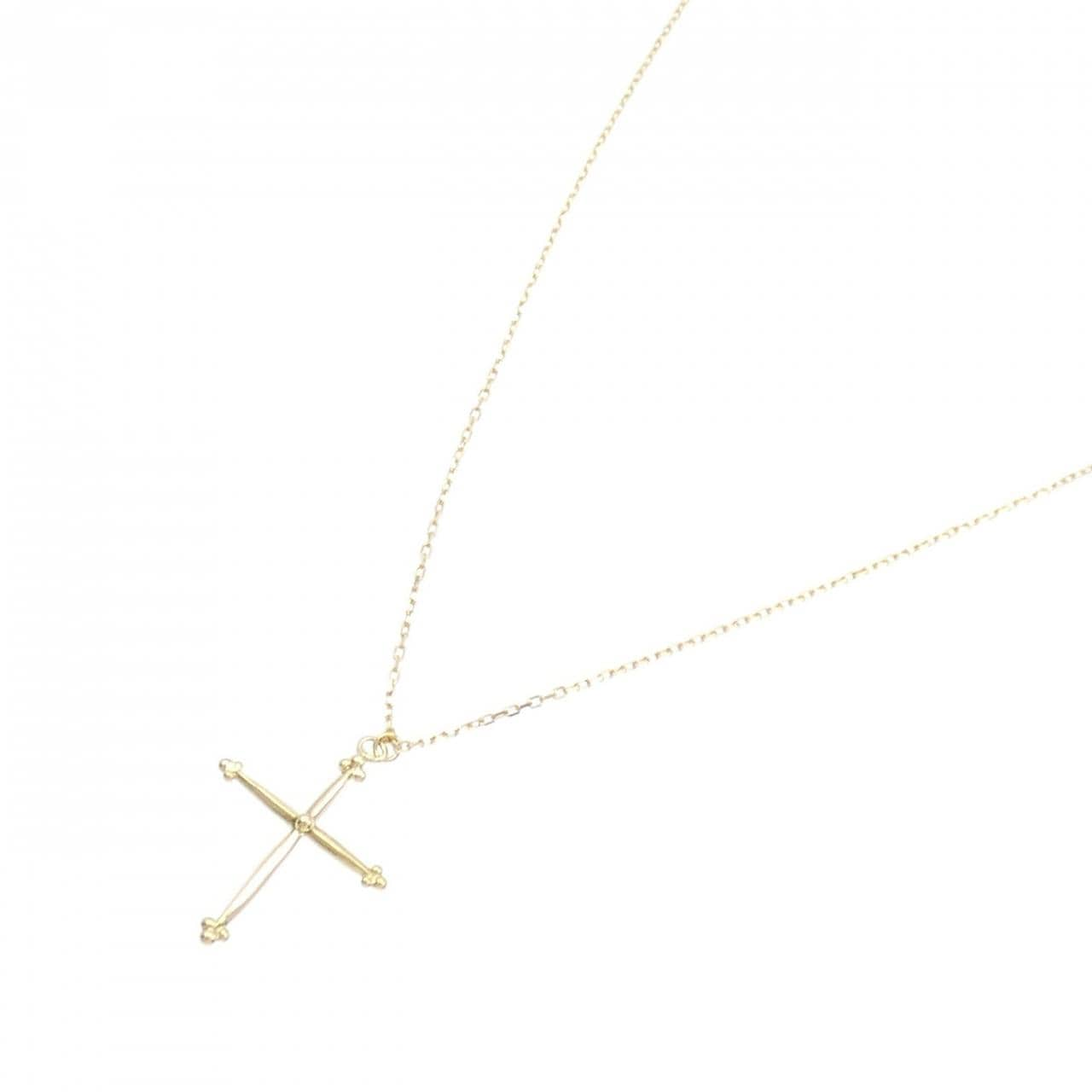 K18YG cross necklace