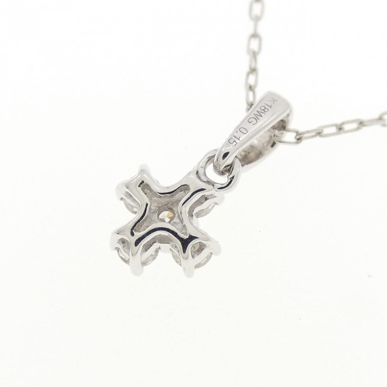 K18WG ダイヤモンド ネックレス 0.15CT