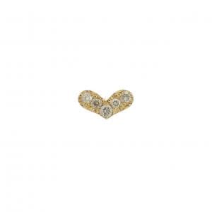 K18YG ハート ダイヤモンド ピアス 片耳