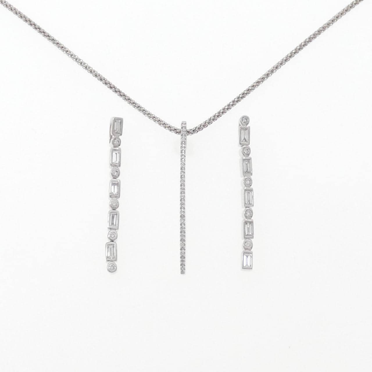 K18WG 2WAY ダイヤモンド ネックレス 0.43CT