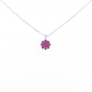 K18WG  ルビー ネックレス 0.25CT