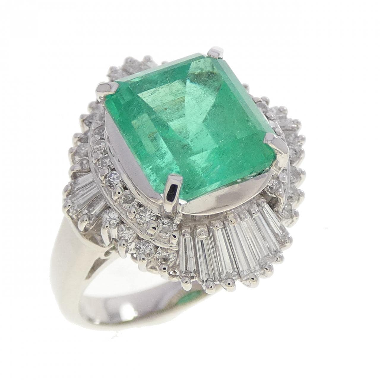 PT900 エメラルド リング 4.23CT コロンビア産