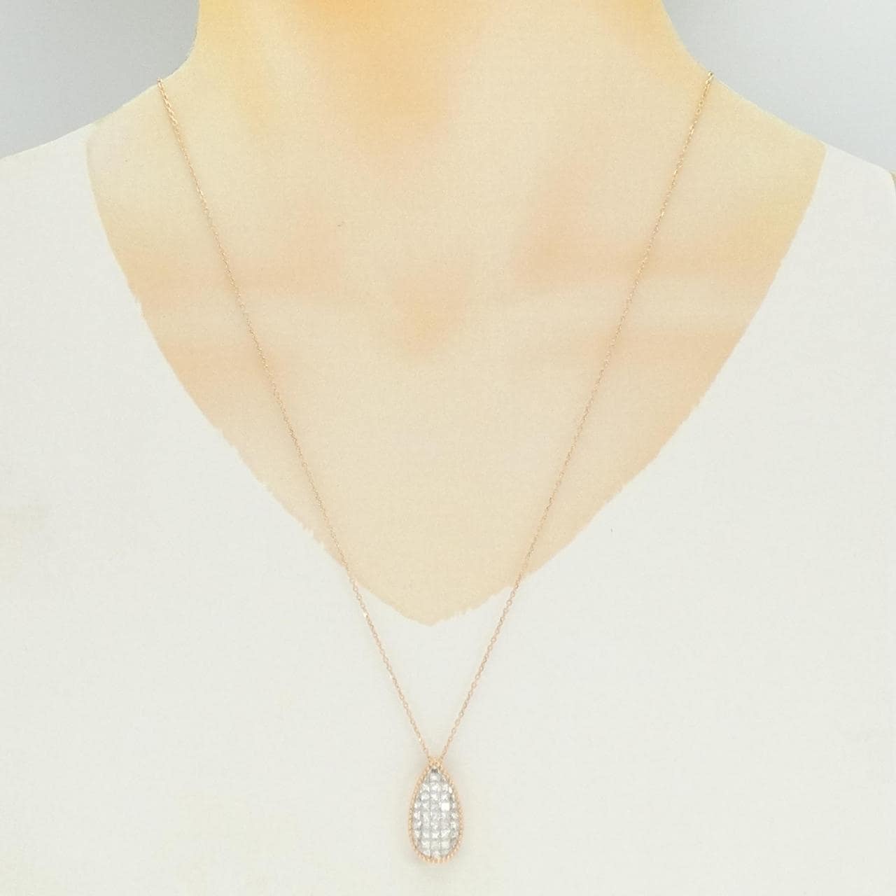 750PG/K18PG ダイヤモンド ネックレス 2.00CT