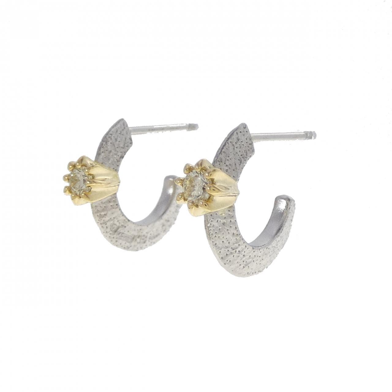 PT900/K18YG ダイヤモンド ピアス 0.22CT