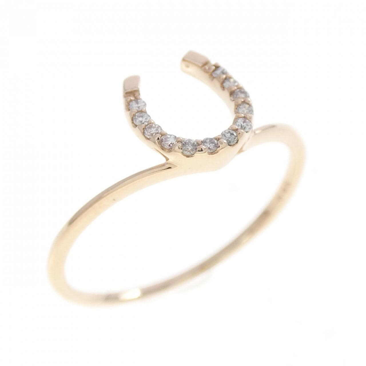 K18PG ホースシュー ダイヤモンド リング 0.05CT