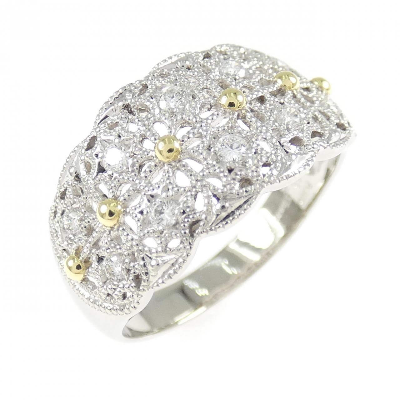 PT900/K18YG ダイヤモンド リング 0.18CT
