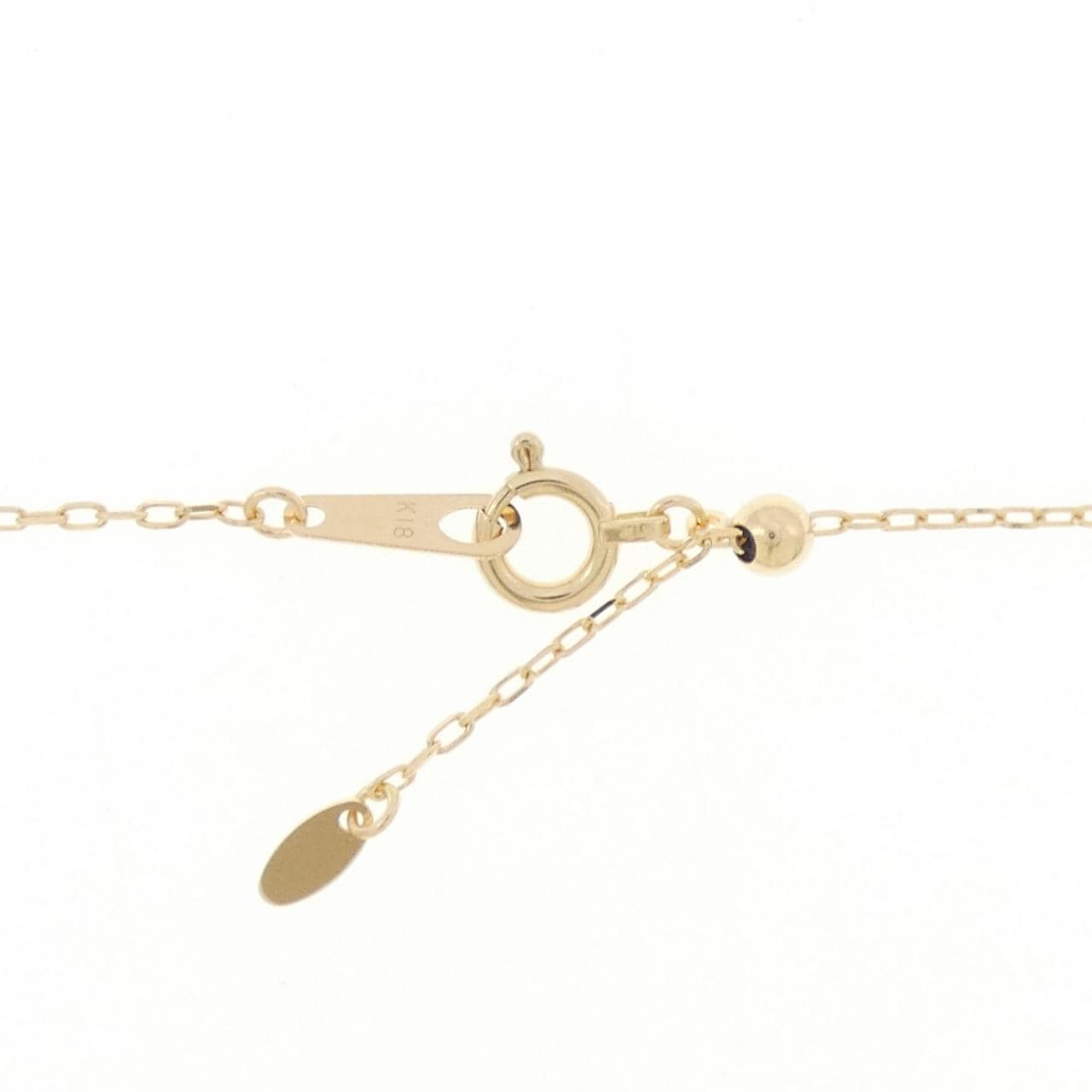 18KYG/K18YG イニシャルN ダイヤモンド ネックレス 0.06CT