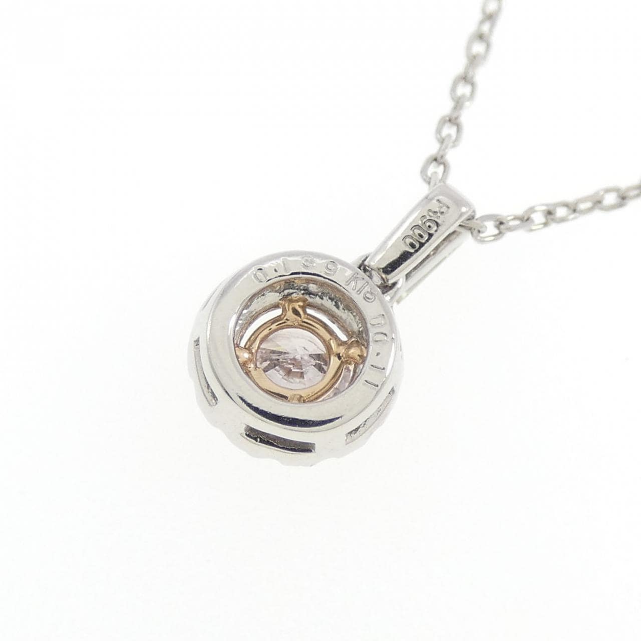 PT900/K18PG/PT850 ピンクダイヤモンド ネックレス 0.139CT