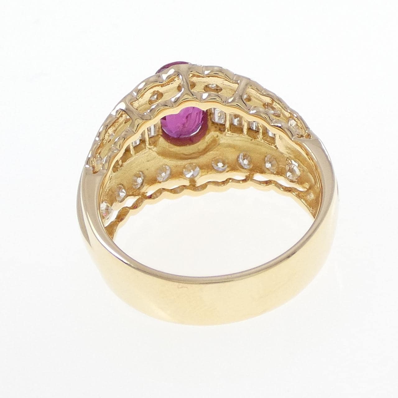 18K Yellow Gold Ruby Ring 1.54ct
