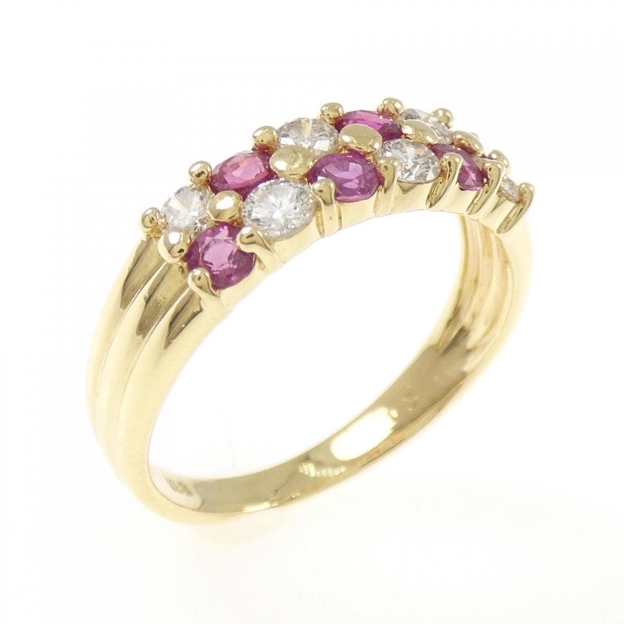 K18YG ルビー リング 0.4CT