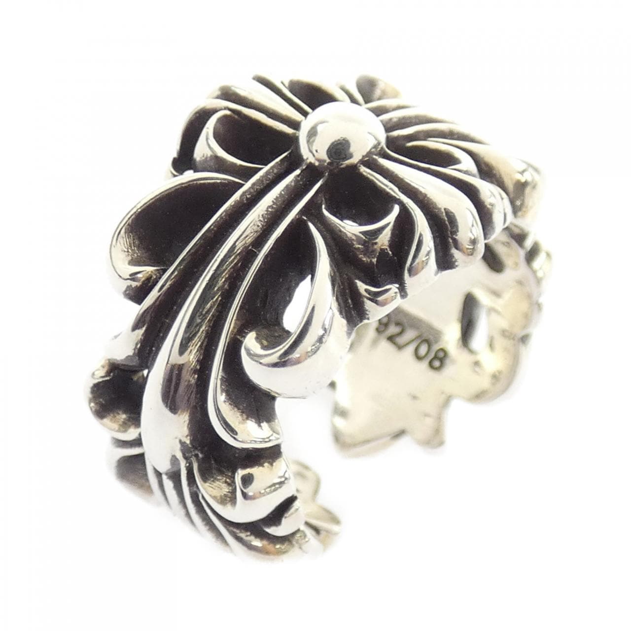クロムハーツ CHROME HEARTS DBL FLORAL CROSS OPEN ダブルフローラルクロス 207081100SLVXXX001 RING
