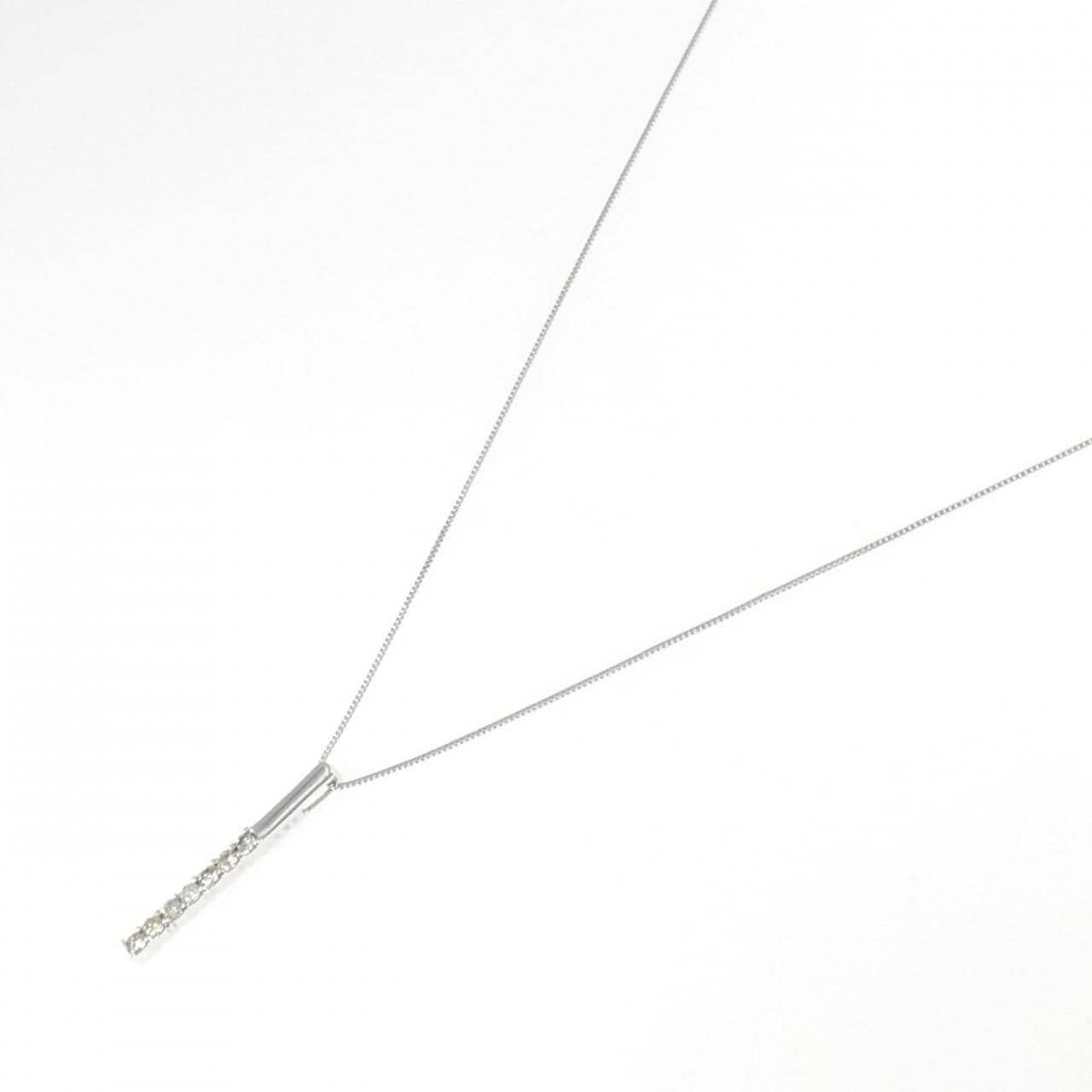 K18WG/750WG ダイヤモンド ネックレス 0.25CT