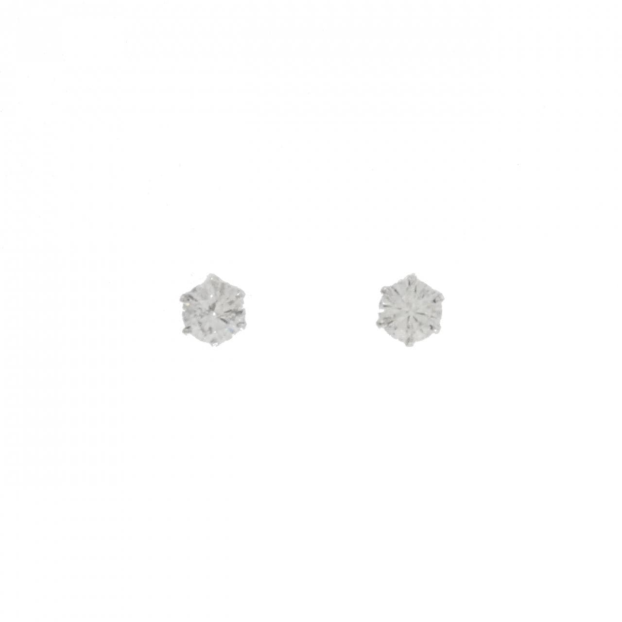 PT900 ソリティア ダイヤモンド ピアス 0.57CT
