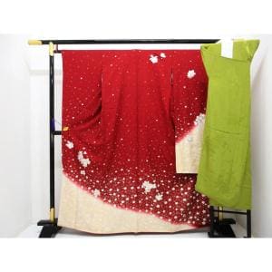 振袖　刺繍加工ボカシ染　きもの長襦袢　２点セット