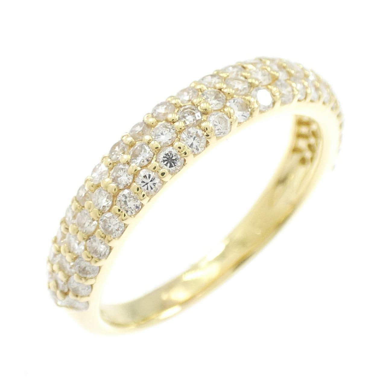 K18YG パヴェ ダイヤモンド リング 0.75CT