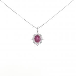 【新品】PT900/PT850 ルビー ネックレス 0.96CT