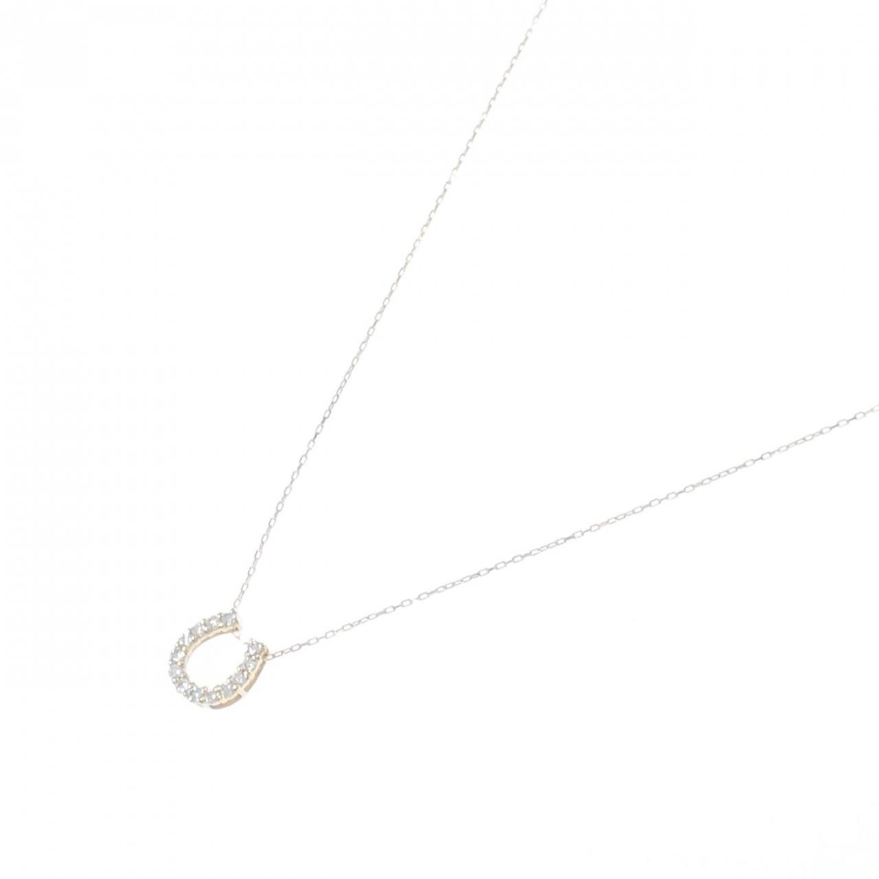 【新品】K18YG ホースシュー ダイヤモンド ネックレス 0.15CT