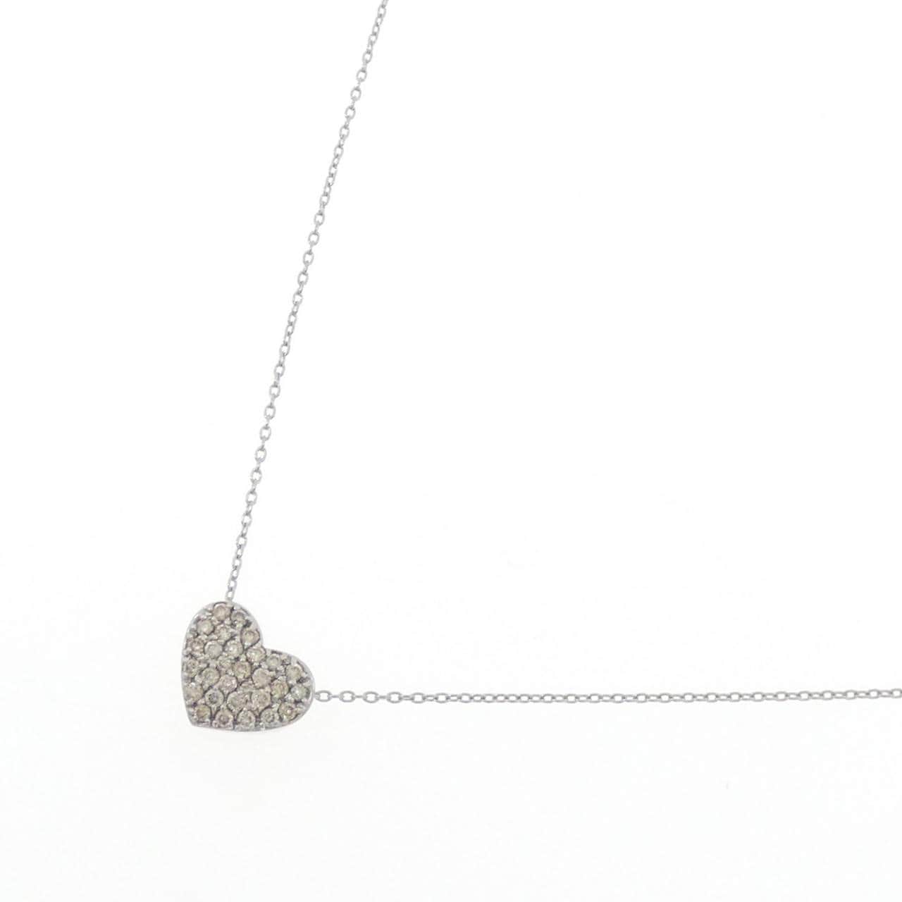 K18WG ハート ダイヤモンド ネックレス 0.28CT