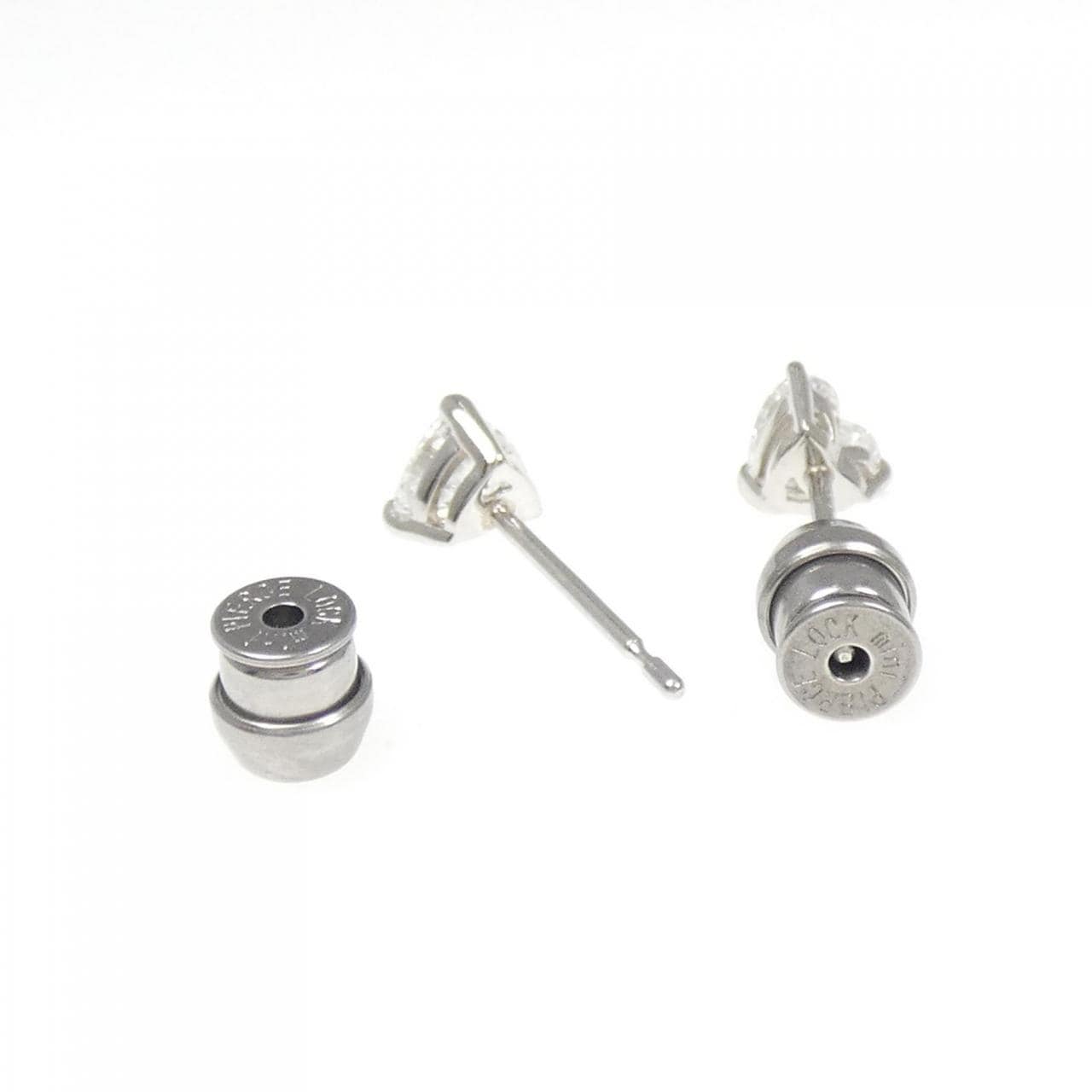 【リメイク】PT900/ST ダイヤモンド ピアス 0.312CT 0.320CT F SI1-2 ハートシェイプ