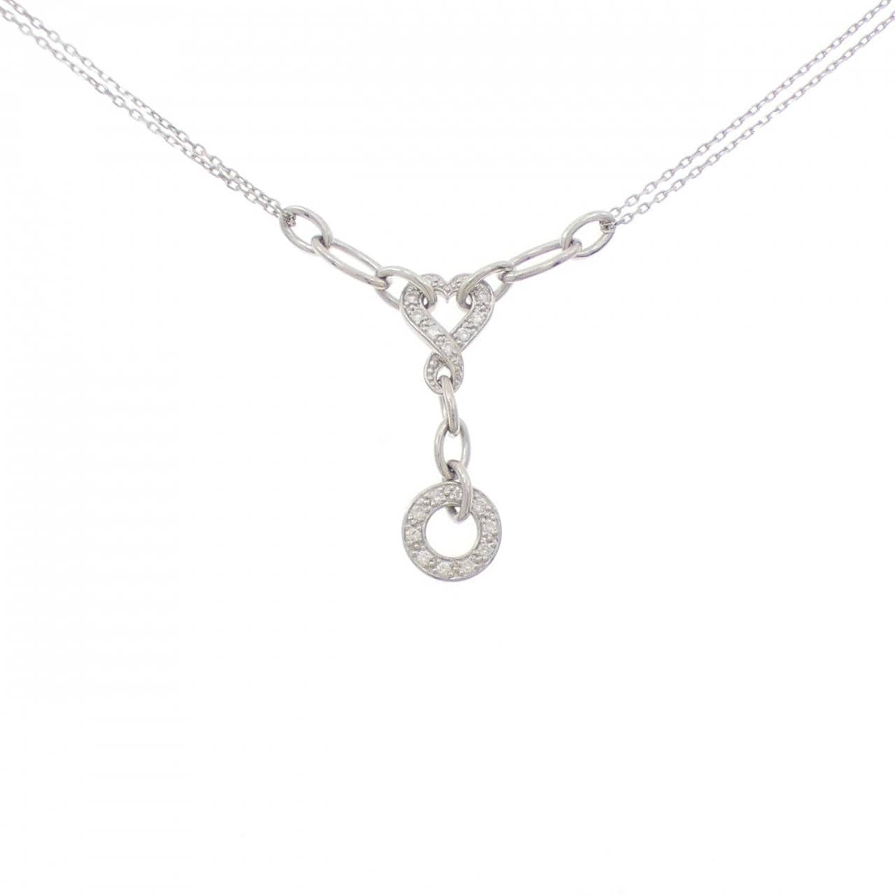 750WG ハート ダイヤモンド ネックレス