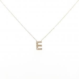 K18YG イニシャルE ダイヤモンド ネックレス 0.09CT
