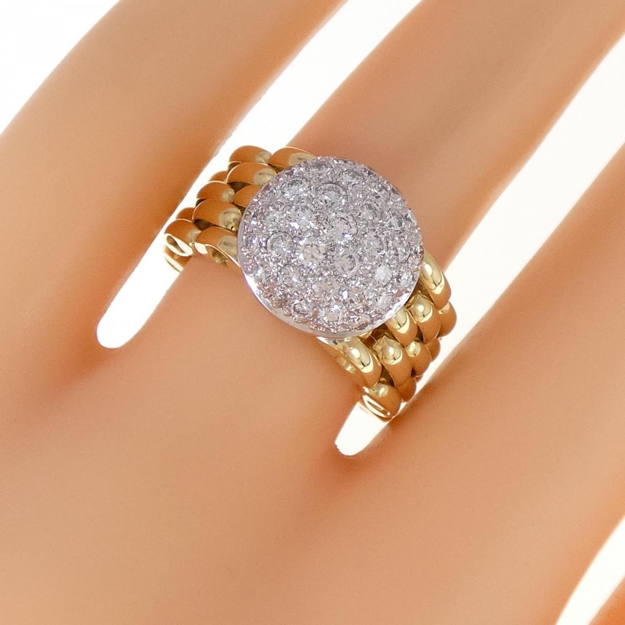 750YG/750WG パヴェ ダイヤモンド リング 0.80CT