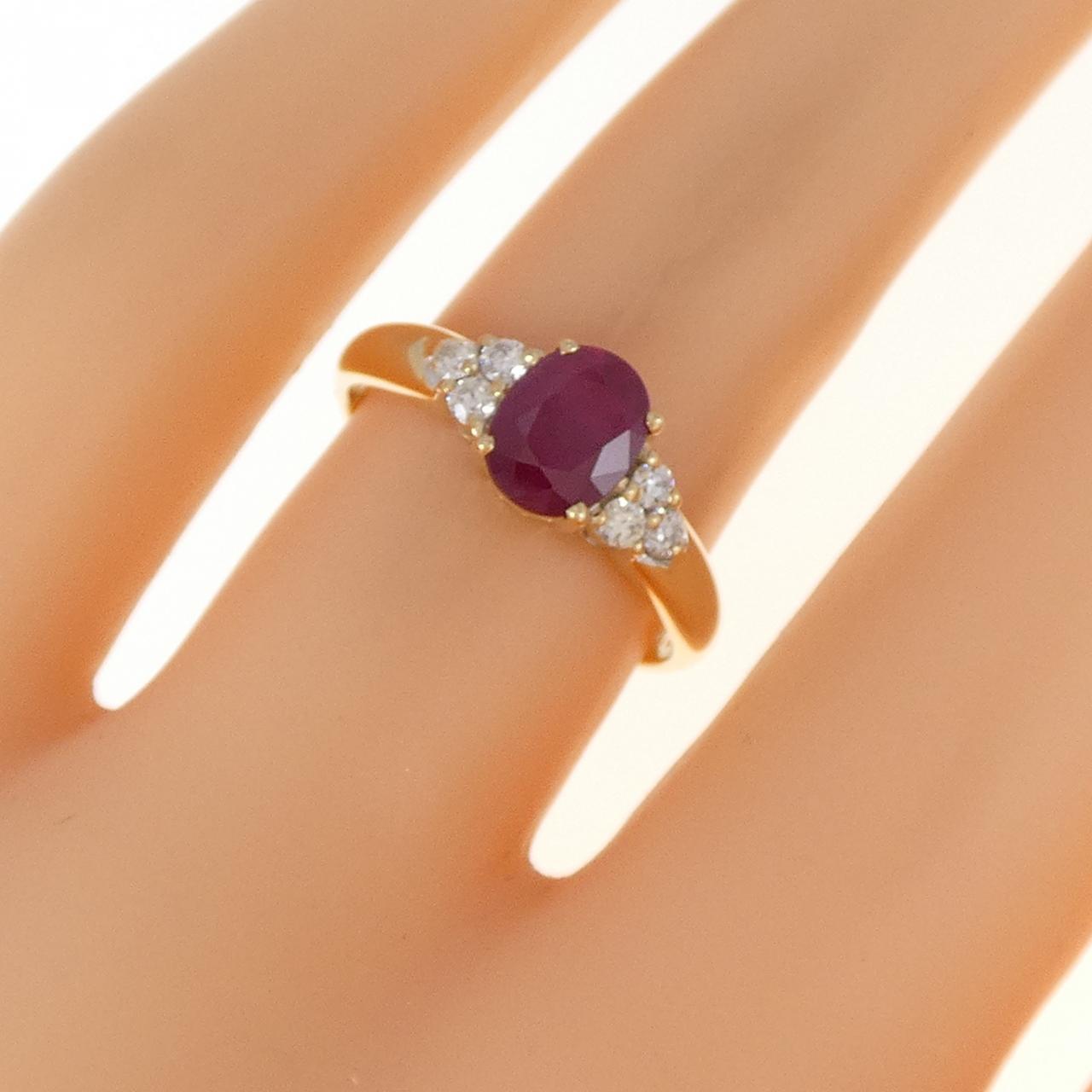 K18YG ルビー リング 1.00CT