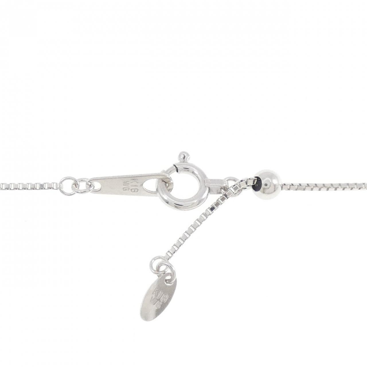 18KWG/K18WG フィッシュ ガーネット ネックレス 0.018CT
