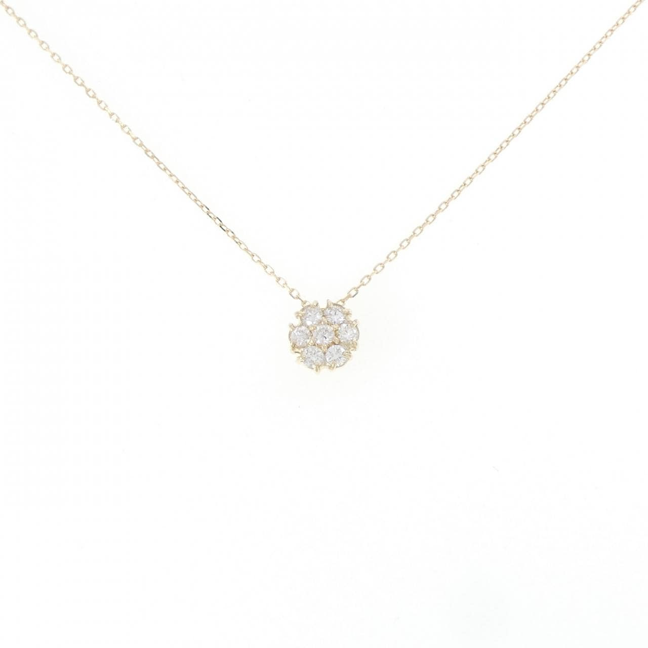 【リメイク】K10YG フラワー ダイヤモンド ネックレス 0.20CT
