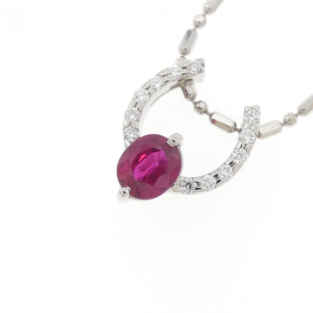 PT900/PT850 ルビー ネックレス 0.65CT