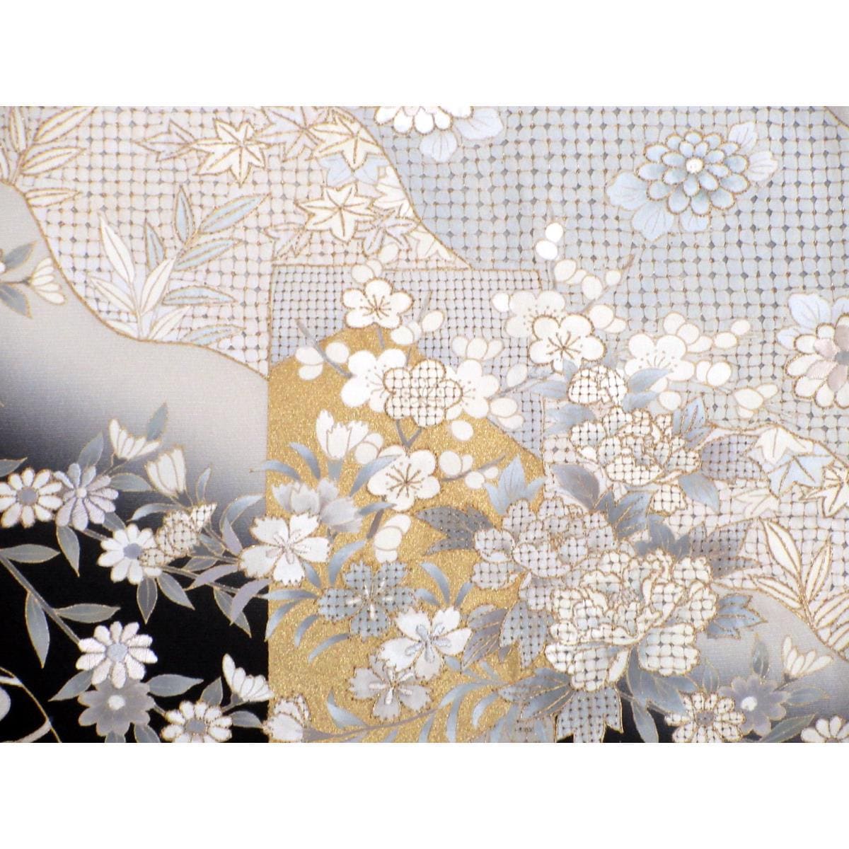 【未使用品】訪問着　友禅金彩加工　刺繍入り　身幅Ｌ寸