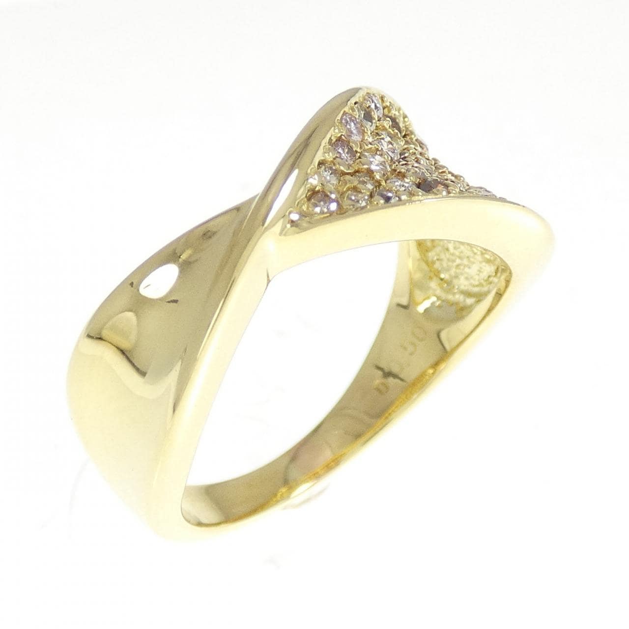 K18YG パヴェ ダイヤモンド リング 0.50CT